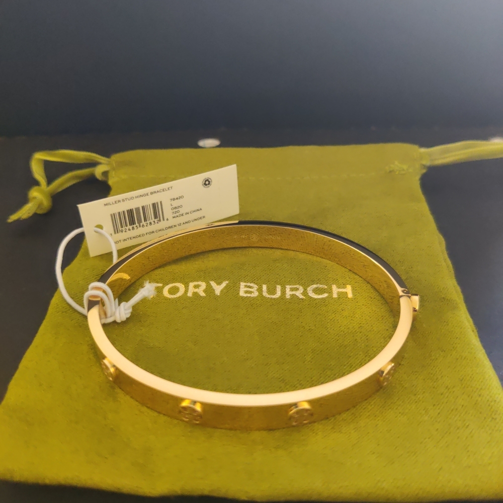 Tory Burch Gold Studded Bangle Bracelet